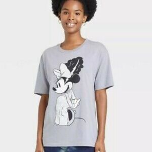 Minnie Mouse Frankinbride Short Sleeve Graphic Tee Gray- S NWT